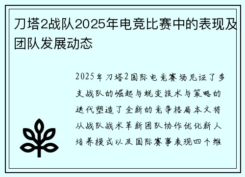 刀塔2战队2025年电竞比赛中的表现及团队发展动态